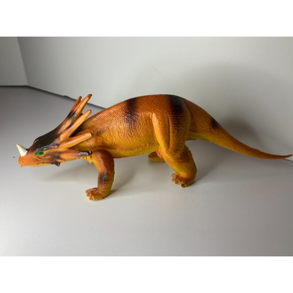 Vintage Imperial Dinosaur Toy Styracosaurus Figure 10.5" 1985 Rubber Dino - Picture 3 of 8